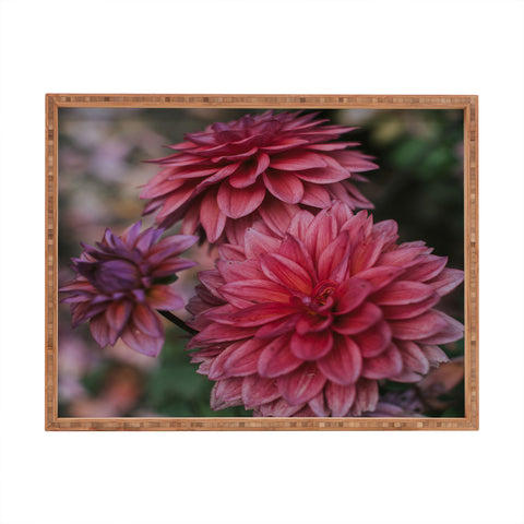 Hello Twiggs Dark Pink Dahlias Rectangular Tray