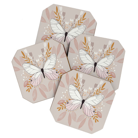 Hello Twiggs Floral Butterfly Coaster Set