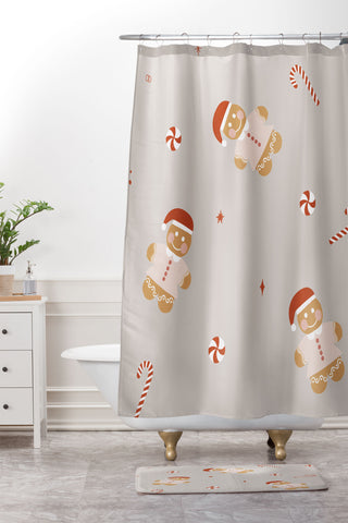 Hello Twiggs Gingerbread Cookie Shower Curtain And Mat