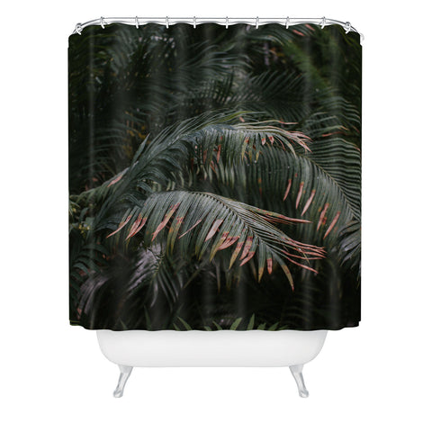 Hello Twiggs Green and Gold Shower Curtain