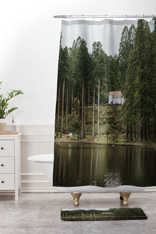 Hello Twiggs Lake House Shower Curtain And Mat