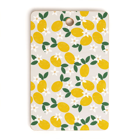 Hello Twiggs Lemons and Flowers Cutting Board Rectangle