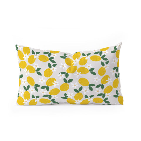 Hello Twiggs Lemons and Flowers Oblong Throw Pillow