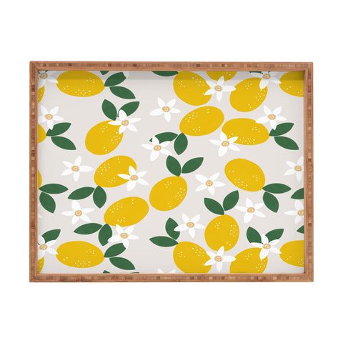 Hello Twiggs Lemons and Flowers Rectangular Tray