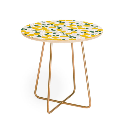 Hello Twiggs Lemons and Flowers Round Side Table