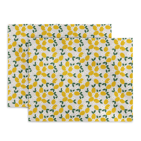 Hello Twiggs Lemons and Flowers Placemat