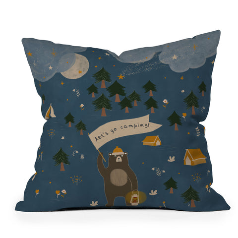 Hello Twiggs Lets go camping Outdoor Throw Pillow