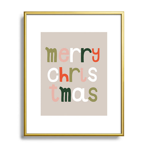 Hello Twiggs Merry Merry Christmas Metal Framed Art Print