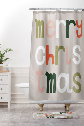Hello Twiggs Merry Merry Christmas Shower Curtain And Mat