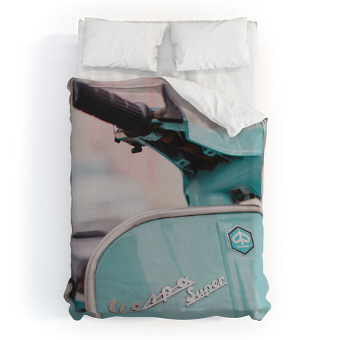 Hello Twiggs Mint Vespa Duvet Cover