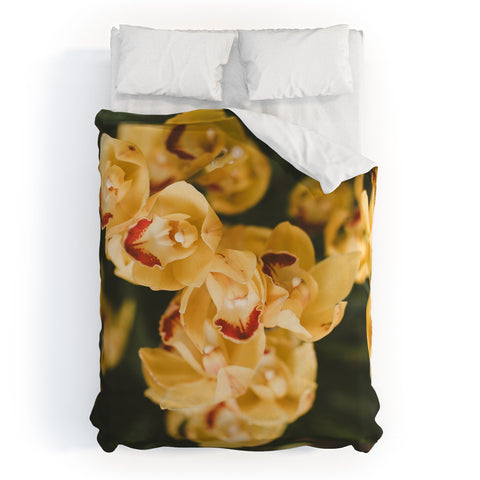 Hello Twiggs Mustard Yellow Orchids Duvet Cover