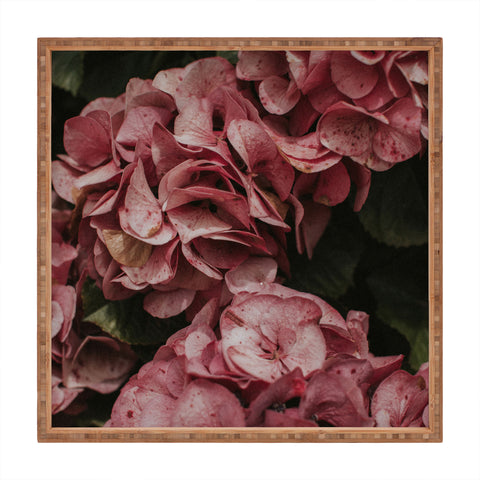 Hello Twiggs Old Pink Hydrangeas Square Tray