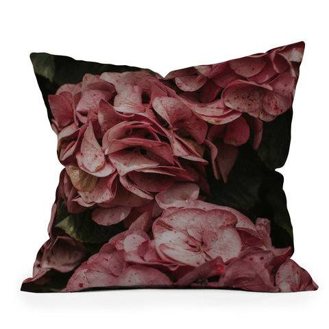 Hello Twiggs Old Pink Hydrangeas Outdoor Throw Pillow