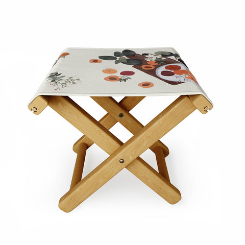 Hello Twiggs Peaches and Flowers Folding Stool