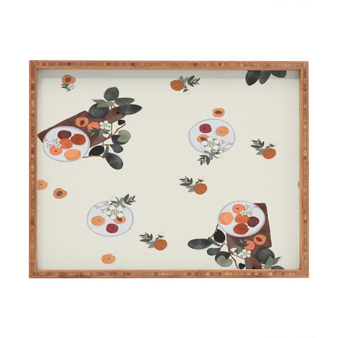 Hello Twiggs Peaches and Flowers Rectangular Tray