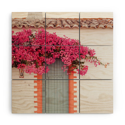 Hello Twiggs Pink Bougainvillea Door Wood Wall Mural