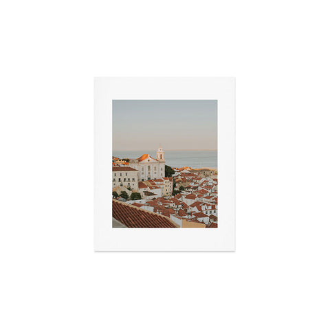 Hello Twiggs Pink Sunset in Lisbon Art Print