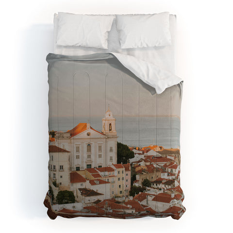 Hello Twiggs Pink Sunset in Lisbon Comforter