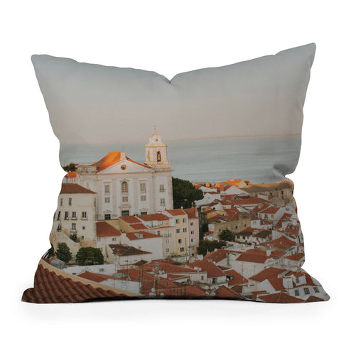 Hello Twiggs Pink Sunset in Lisbon Throw Pillow