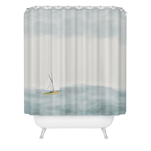 Hello Twiggs Sailing in the Atlantic Shower Curtain