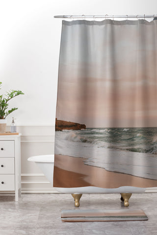 Hello Twiggs Soothing Waves Shower Curtain And Mat