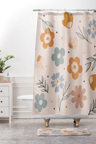 Hello Twiggs Spring Florals Shower Curtain And Mat