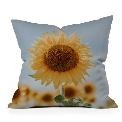 Hello Twiggs Sunflower in Seville Outdoor Throw Pillow