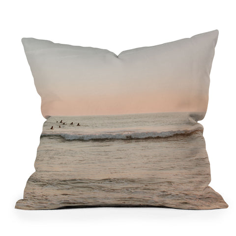 Hello Twiggs Sunset Surfing Outdoor Throw Pillow