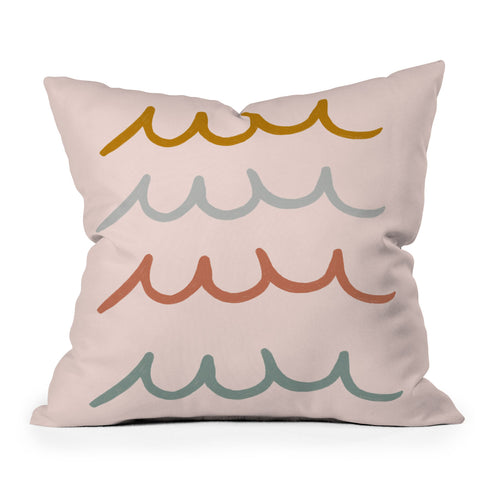 Hello Twiggs Surf Waves Outdoor Throw Pillow