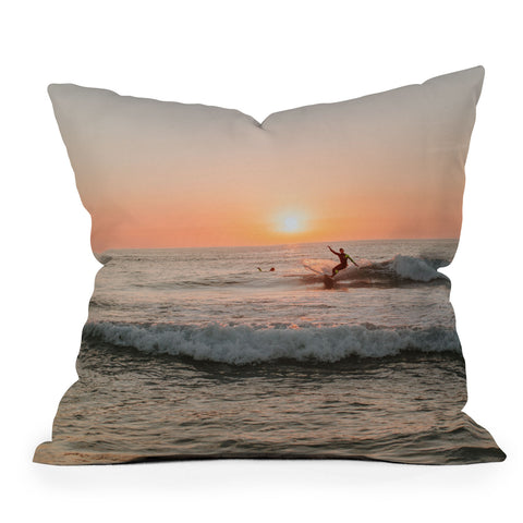 Hello Twiggs Surfers Wave Outdoor Throw Pillow