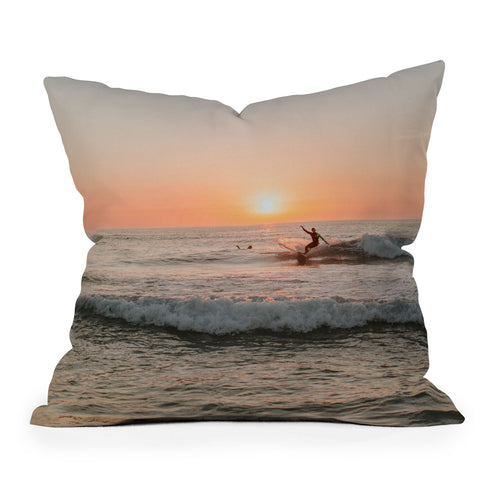 Hello Twiggs Surfers Wave Outdoor Throw Pillow