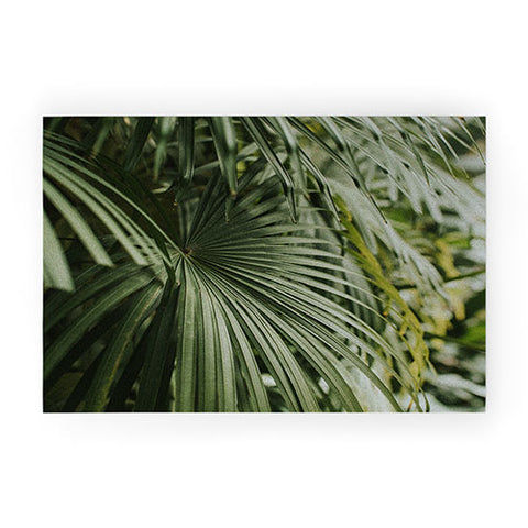 Hello Twiggs Tropical Green Palm Welcome Mat