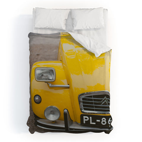 Hello Twiggs Yellow Car Duvet Cover
