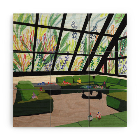 Helo Birdie Atrium Wood Wall Mural