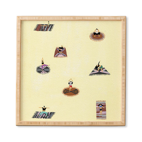 Helo Birdie Custard yoga Framed Wall Art