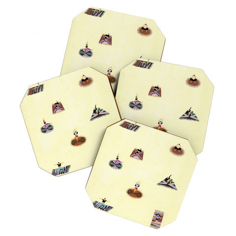 Helo Birdie Custard yoga Coaster Set