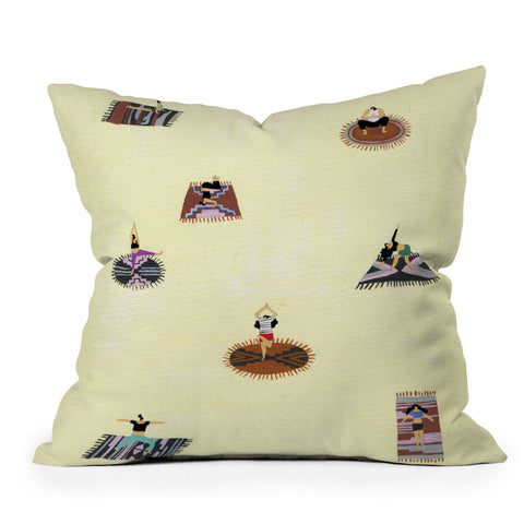 Helo Birdie Custard yoga Throw Pillow