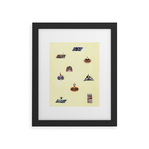 Helo Birdie Custard yoga Framed Art Print