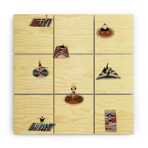 Helo Birdie Custard yoga Wood Wall Mural