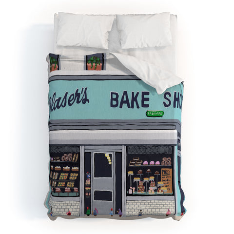Helo Birdie Glasers bake shop Duvet Cover