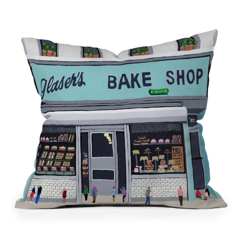 Helo Birdie Glasers bake shop Throw Pillow