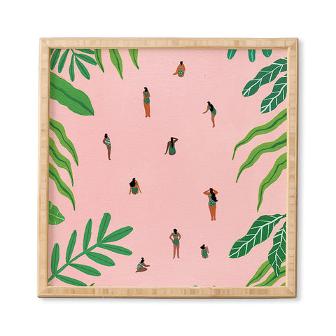 Helo Birdie Green swimsuit Framed Wall Art