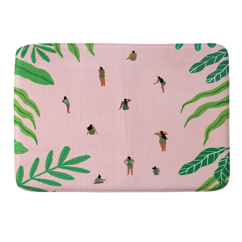 Helo Birdie Green swimsuit Memory Foam Bath Mat