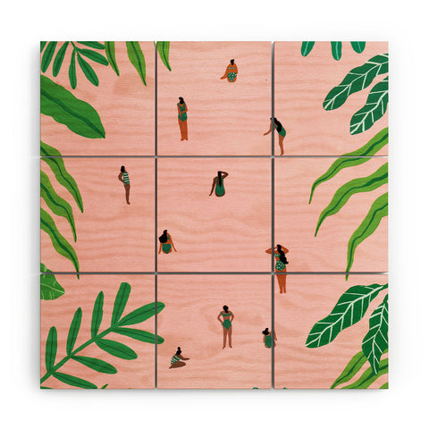 Helo Birdie Green swimsuit Wood Wall Mural