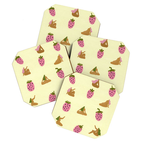 Helo Birdie Its a fraise Im going through Coaster Set