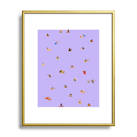 Helo Birdie Lilac Blues Metal Framed Art Print
