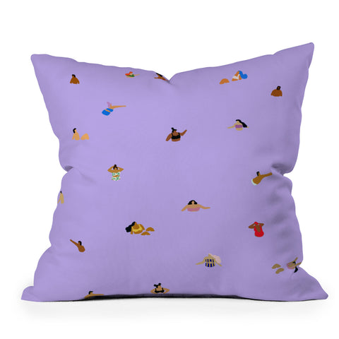 Helo Birdie Lilac Blues Outdoor Throw Pillow