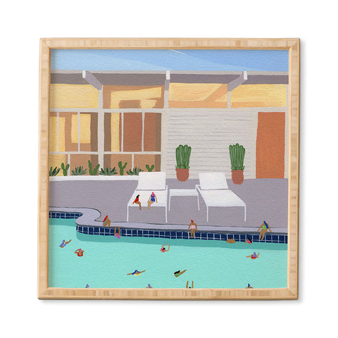 Helo Birdie Mid Century Pool Framed Wall Art