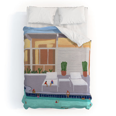 Helo Birdie Mid Century Pool Duvet Cover