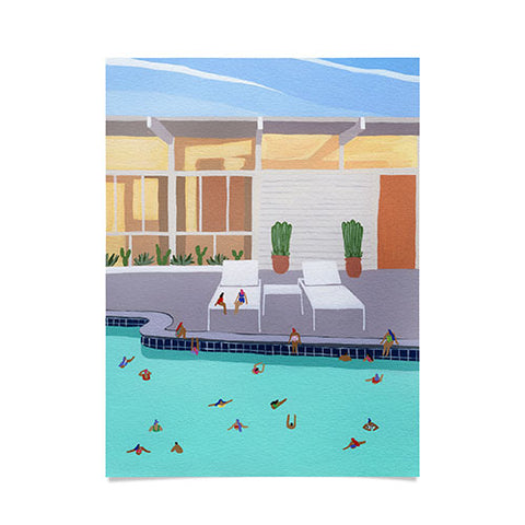 Helo Birdie Mid Century Pool Poster